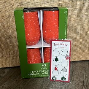 NWT HD Designs Insulated Wine Tumblers set of 4 and FREE GIFT